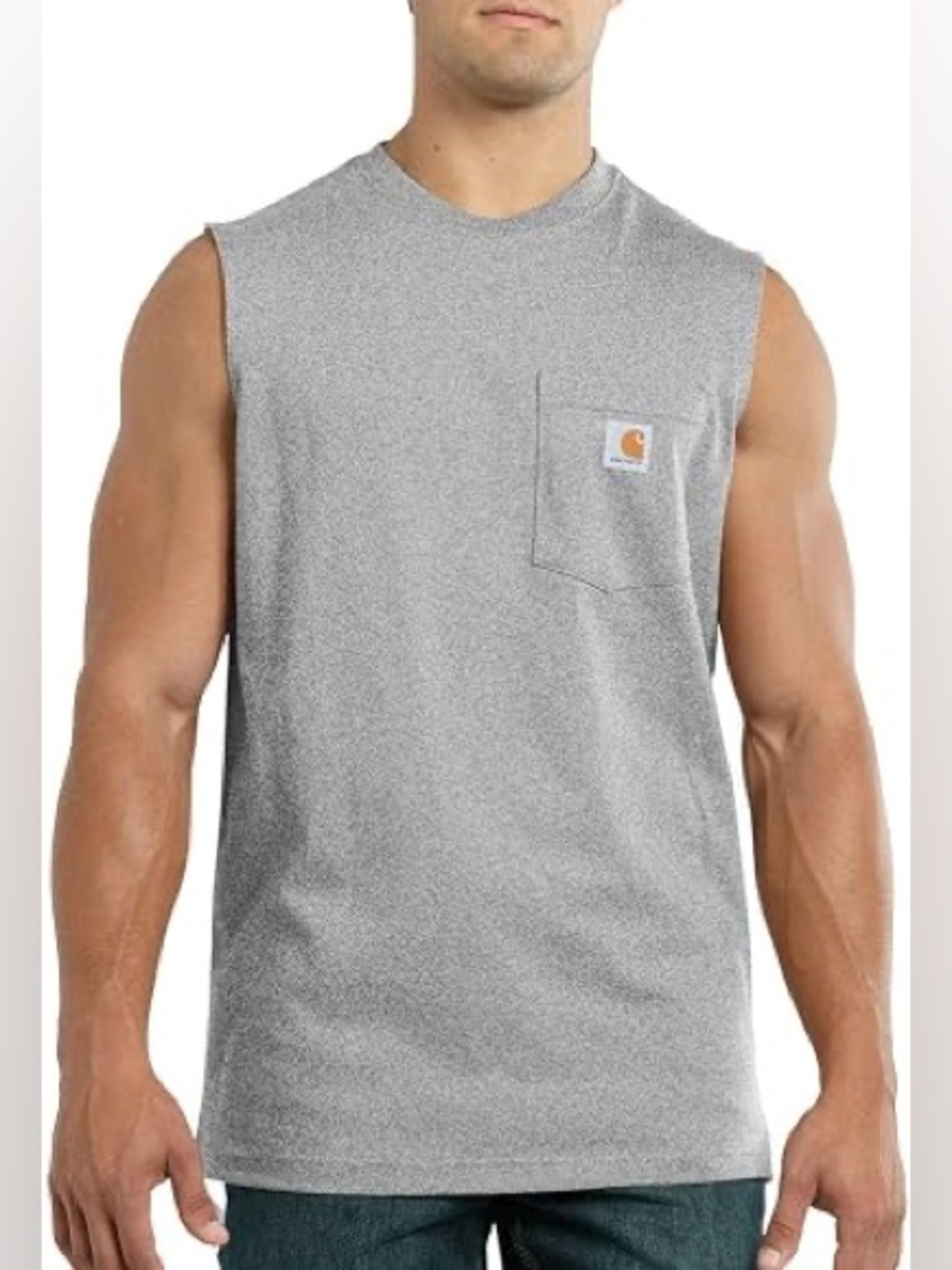 Carhartt Men's Gray Sleeveless Pocket Tee size XL relaxed fit